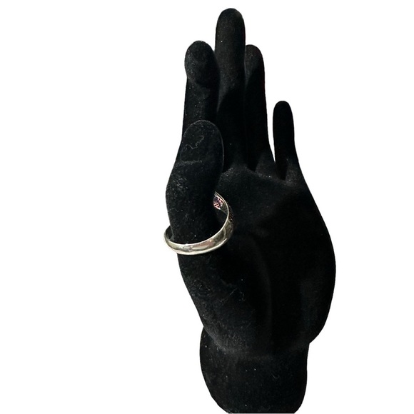 925 Silver Black & Orange Carnelian Flaming Sword Mens Bypass Ring Size 13 New - Picture 5 of 10